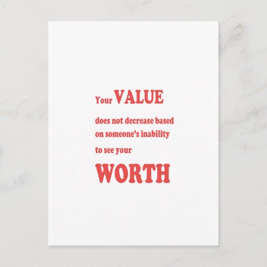 VALUE WORTH知恵モチベーションスピリチュアルリーダー ポストカード (正面)