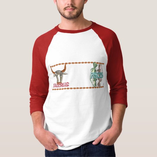 Valxartのトーラスの魚類の(占星術の)十二宮図の占星術の友情 Tシャツ (正面)