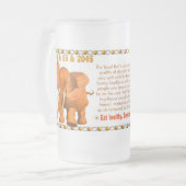 Valxartの1985年の(占星術の)十二宮図の木製の雄牛の生まれる射手座 フロストグラスビールジョッキ (正面左)