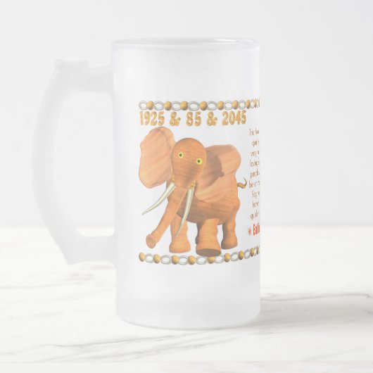 Valxartの1985年の(占星術の)十二宮図の木製の雄牛の生まれる射手座 フロストグラスビールジョッキ (左)