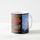 Valxartの(占星術の)十二宮図の先端の射手座の山羊座 コーヒーマグカップ (正面右)