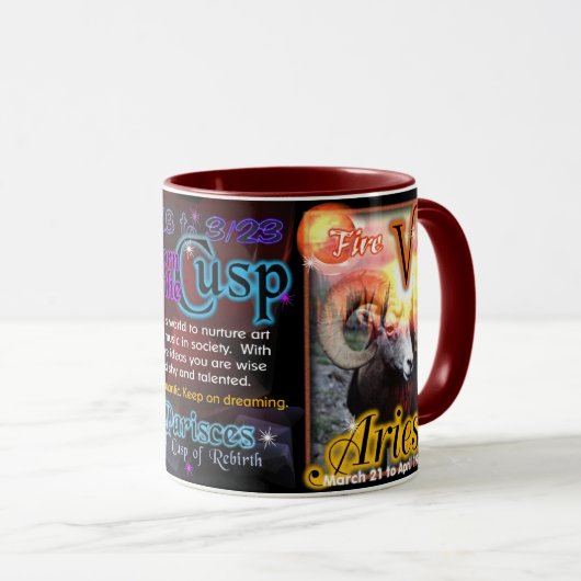 Valxartの(占星術の)十二宮図の先端の魚類の牡羊座 マグカップ (正面右)