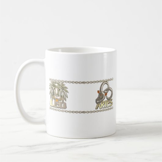 Valxartレオの牡羊座の(占星術の)十二宮図の友情のギフト コーヒーマグカップ (左)