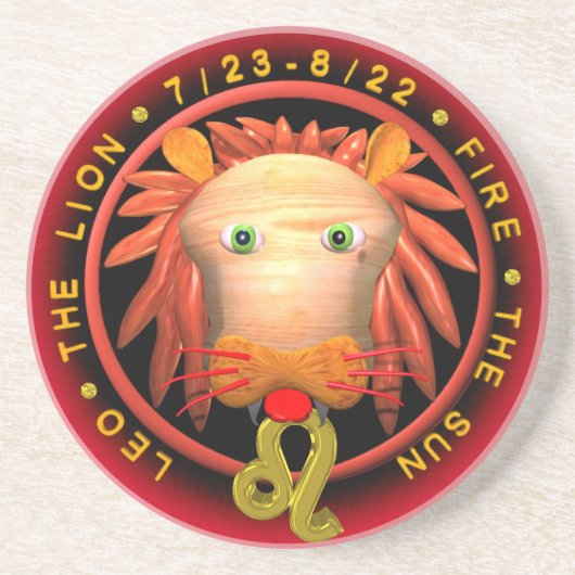 Valxartレオの(占星術の)十二宮図の円形のコースター コースター (正面)