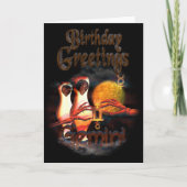 Valxart著ジェミニ(占星術の)十二宮図の誕生日の挨拶 カード (正面)