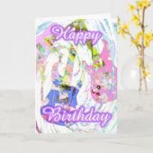 Valxart著ハッピーバースデーのパステル調のギター カード (黄色い花)