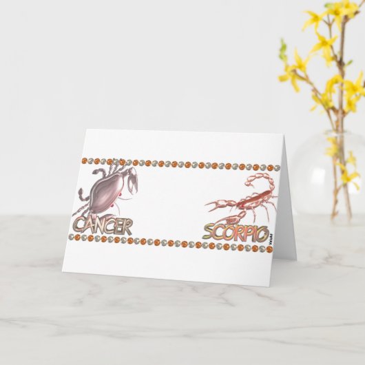 Valxart著蟹座の蠍座の(占星術の)十二宮図の友情 カード (黄色い花)