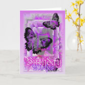 Valxart著誕生日の蝶願い カード (黄色い花)