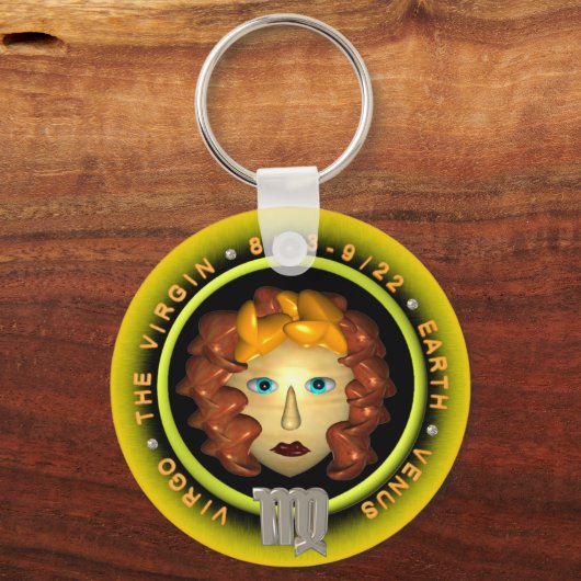 Valxart《星座》乙女座〔占星術の〕十二宮図ロゴ キーホルダー (正面)