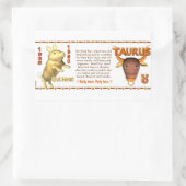 Valxart 1995 2055ウッドピグ〔占星術の〕十二宮図タウロス 長方形シール (バッグ)