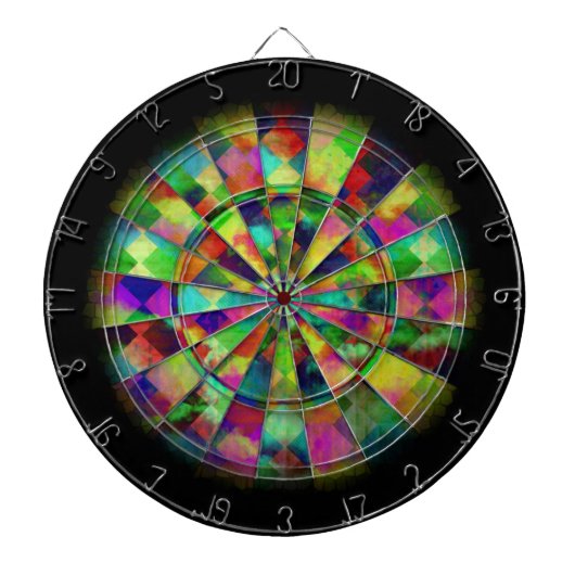 Valxart.com著サイケデリックな色の投げ矢板 ダーツボード (正面)