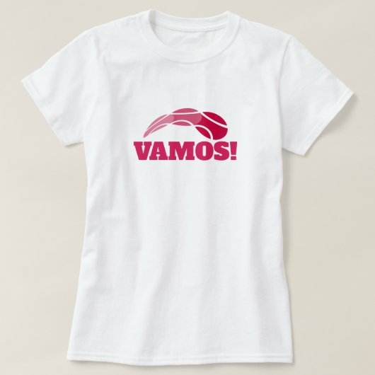 Vamos! 女性および女の子のためのかわいいテニスのTシャツ Tシャツ (デザイン正面)