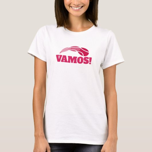 Vamos! 女性および女の子のためのかわいいテニスのTシャツ Tシャツ (正面)