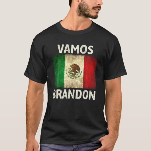 Vamos Brandon Let's Go Brandonヴィンテージメキシコ国旗 Tシャツ (正面)