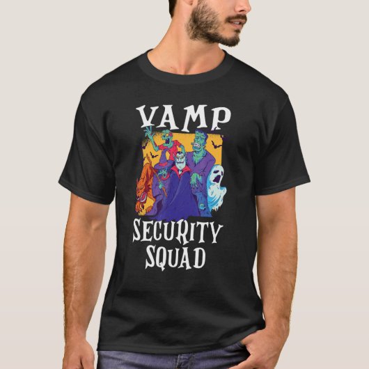 Vampセキュリティスクワッド簡単ハロウィーンの衣装 Tシャツ (正面)
