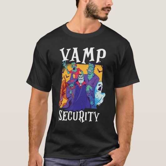 Vampセキュリティ簡単ハロウィーンの衣装 Tシャツ (正面)