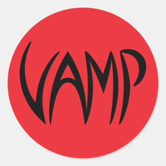 Vamp文字(赤/黒)バージョン ラウンドシール (正面)