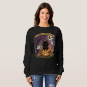 Vampire Black Cat Halloween Sweatshirt スウェットシャツ (正面フル)