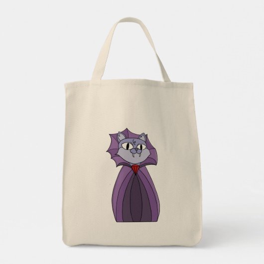 Vampire Cat in Purple Cape トートバッグ (裏面)