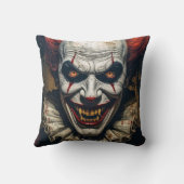 Vampire Clown Halloween Throw Pillow クッション (裏面)