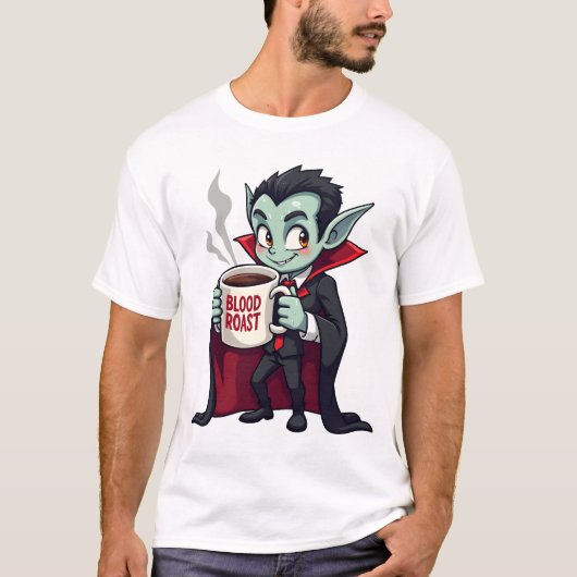 Vampire Coffee Lover � Spooky Latte Shirt Tシャツ (正面)