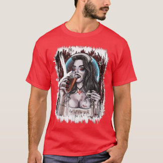 Vampire Costume For Woman Gothic Design Halloween Tシャツ