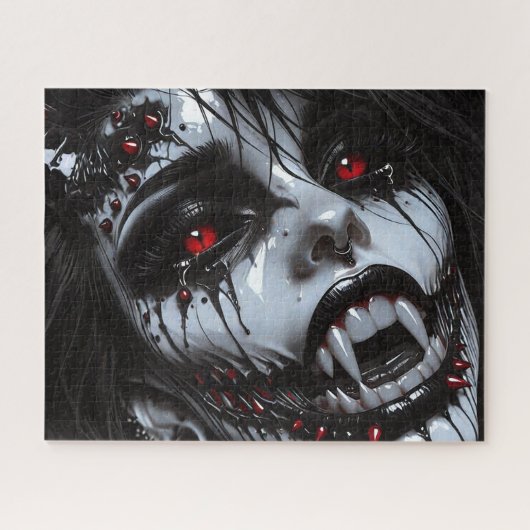 Vampire Demon Portrait – Gothic Horror Fantasy Art ジグソーパズル (横)