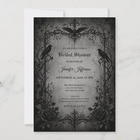 Vampire Gothic Bridal Shower invitation 招待状 (正面)