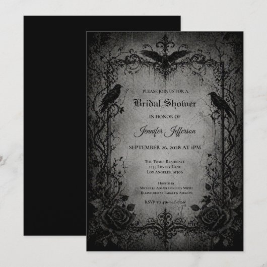 Vampire Gothic Bridal Shower invitation 招待状 (正面/裏面)