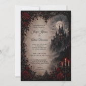 Vampire Gothic Halloween Wedding Invitation 招待状 (正面)