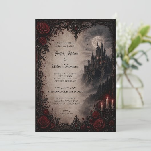 Vampire Gothic Halloween Wedding Invitation 招待状 (スタンド正面)