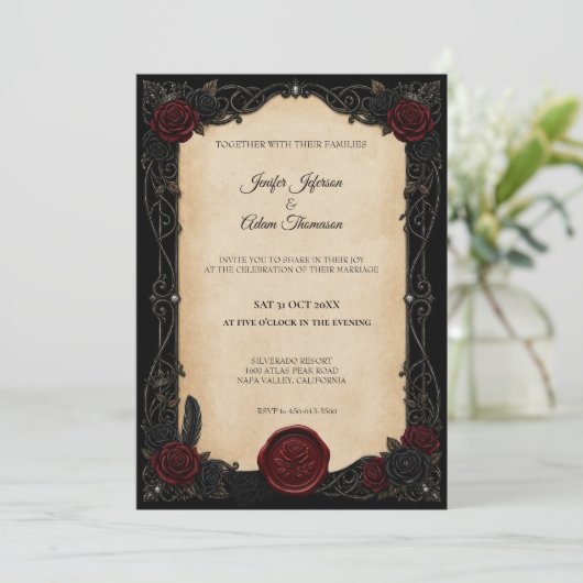 Vampire Gothic Halloween Wedding Invitation 招待状 (スタンド正面)