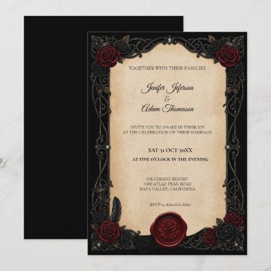 Vampire Gothic Halloween Wedding Invitation 招待状 (正面/裏面)