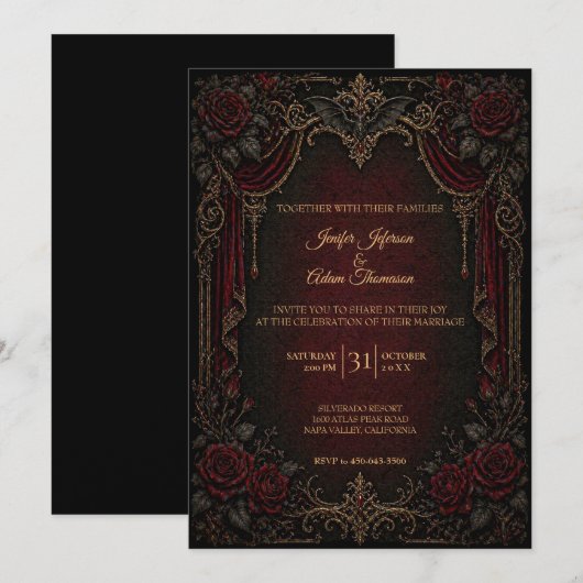 Vampire Gothic Halloween Wedding Invitation 招待状 (正面/裏面)