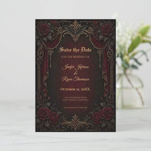 Vampire Gothic Save the date invitation 招待状 (スタンド正面)