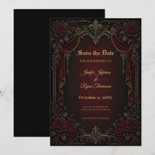Vampire Gothic Save the date invitation 招待状 (正面/裏面)