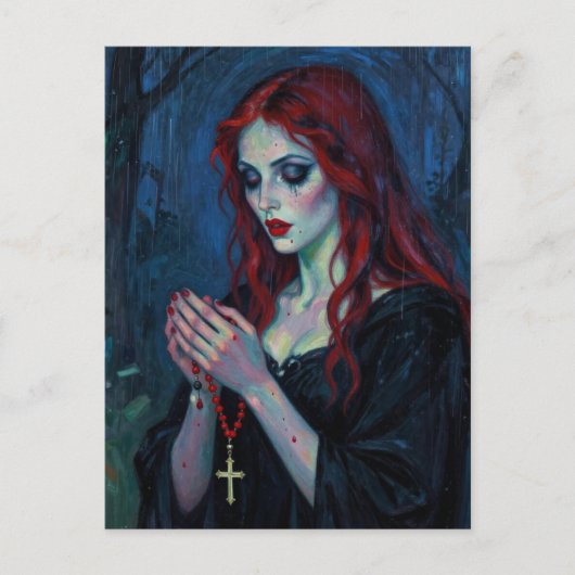 Vampire Lady With Rosary ポストカード (正面)
