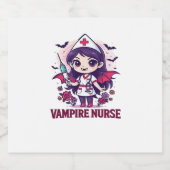 Vampire Nurse Shirt � Funny Halloween Medical Work スパークリングワインラベル (シングルラベル)