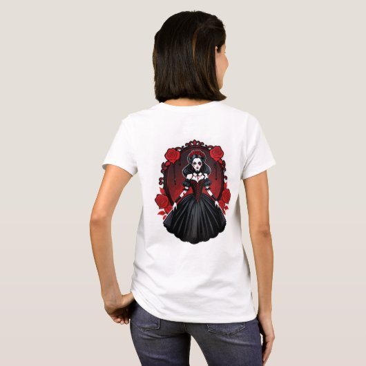 Vampire Queen Aesthetic – Elegant Gothic Halloween Tシャツ (裏面フル)