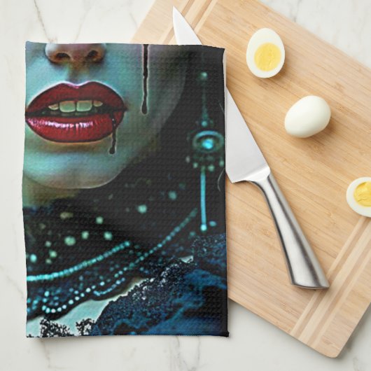 Vampire Queen: Dark Allure Art キッチンタオル (四つ折り)