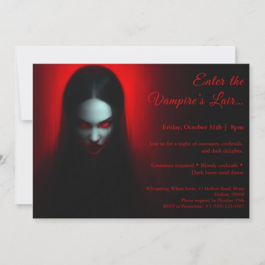 Vampire Queen – Halloween Costume Party Invitation 招待状 (正面)