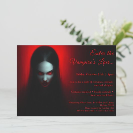 Vampire Queen – Halloween Costume Party Invitation 招待状 (スタンド正面)