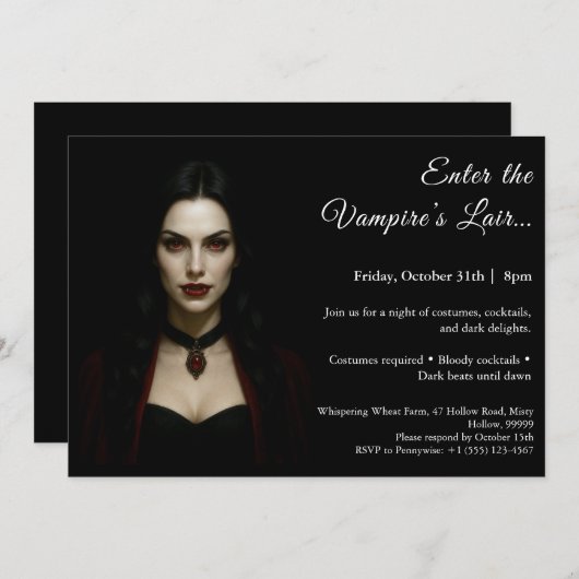 Vampire Queen – Halloween Costume Party Invitation 招待状 (正面/裏面)