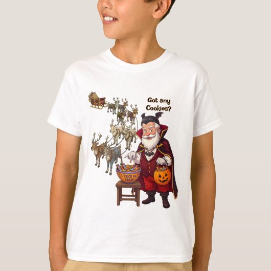 Vampire Santa Trick or Treat | ハロウィン Tシャツ (正面)