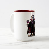 Vampire Sommelier Cabernet Vampirius Funny Hallowe ツートーンマグカップ (正面左)