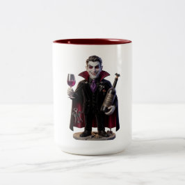 Vampire Sommelier Cabernet Vampirius Funny Hallowe ツートーンマグカップ