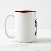 Vampire Sommelier Cabernet Vampirius Funny Hallowe ツートーンマグカップ (左)