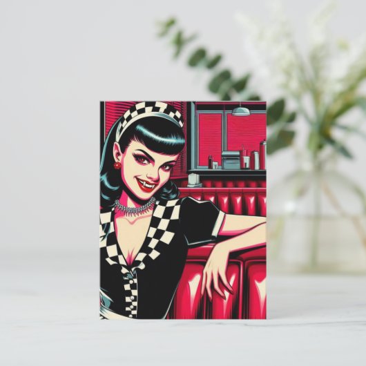 Vampire Waitress at the Retro Diner ポストカード (スタンド正面)