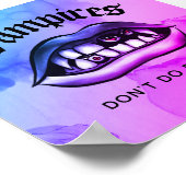 Vampires料理を行わないおもしろいVaporwave ポスター (角)