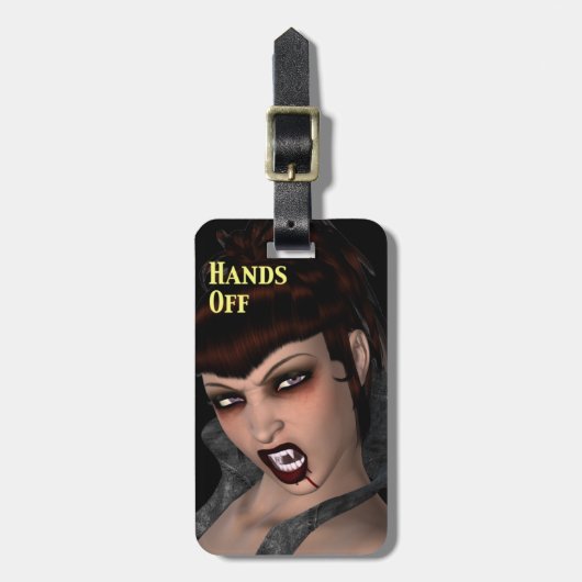 Vampiressはパーソナライズな簡単IDを離れて手を言います ラゲッジタグ (正面縦)